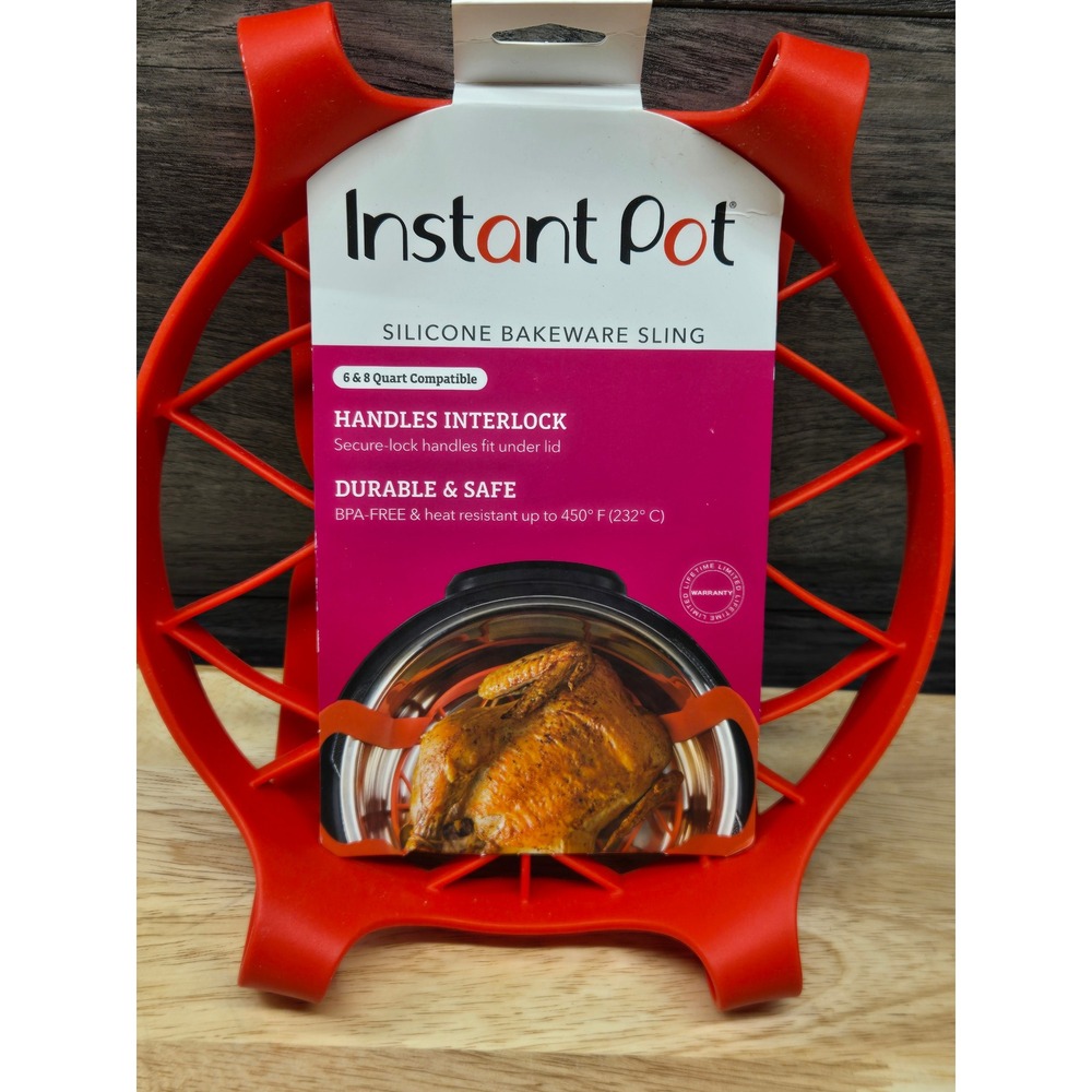 Instant Pot Silicone Bakeware Sling Red Lifter 6 & 8 Quart Compatible BPA-Free